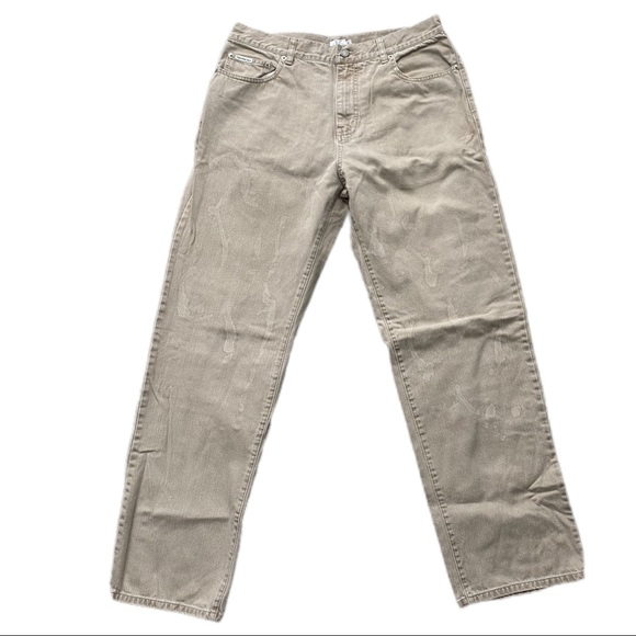 Calvin Klein VTG Beige Bleached Straight Leg Jeans Size 34 - Picture 1 of 9